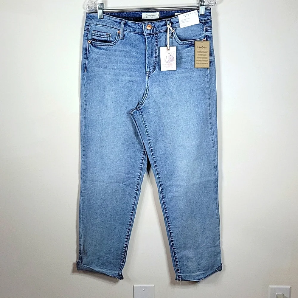 Jessica Simpson High Rise Slim Straight Lived-In Vintage Jeans Sz 30 NWT - Picture 4 of 9